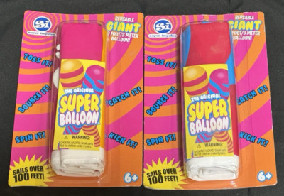 2 pack Super Impulse The Original Super Balloon Orange/Pink & Blue/Red