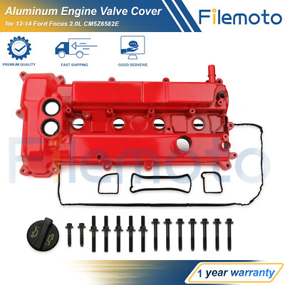 Aluminum Engine Valve Cover w/Gasket Bolts for 12-14 Ford Focus