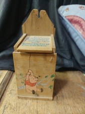 WINNIE The POOH STORAGE BOX for misc Wood Walt Disney 1964 RARE VINTAGE