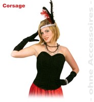 Fasching Halloween Corsage Schwarz Gr. 42 Karneval KostüM Neu