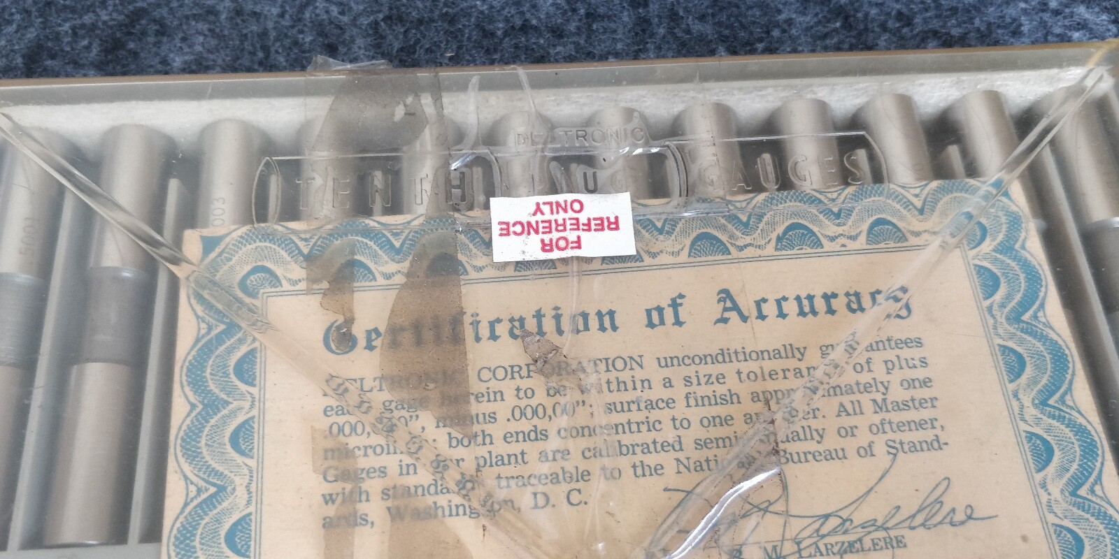 Deltronic .5000” 1/2" Gage Pin Set Comple Set +.0012 -.0012