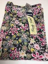 Uniform City  Comfy Cotton Scrubs  Flowery Scrub Top. Size Small. NEW with Tag