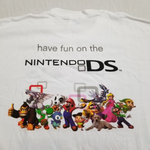 Vintage Nintendo DS Promo T Shirt Video Game Mario Zelda Donkey Kong Medium - Picture 1 of 6