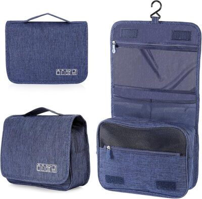 Trousse De Toilette Voyage Pliable Grande Capacité 10.56L - Gris - Polyester - Neuf