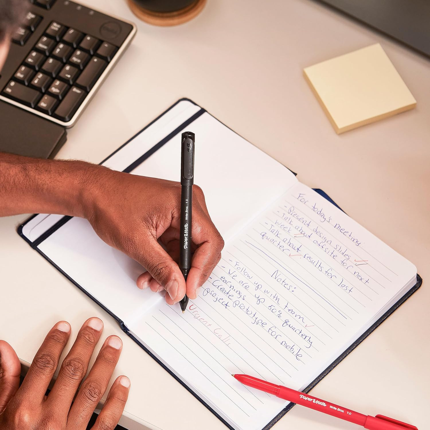 Ballpoint Pens, Write Bros. Black Ink Pens, Medium Point (1.0Mm), 60 Count