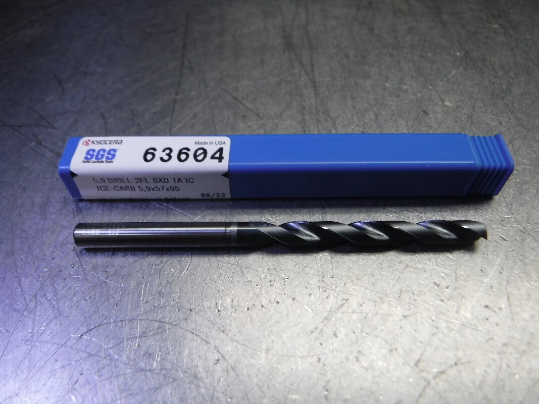 SGS/Kyocera 5.90mm Coolant Thru Carbide Jobber Drill 63604