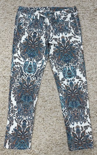 JCP Jeans Women's sz 29 Skinny Ankle Floral Mid Rise Stretch (29x27)