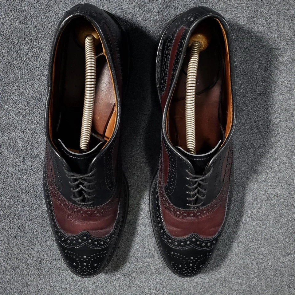 90 Aniversario Allen Edmonds Hombres 12 2A Broadstreet Negro Borgoña Calles Raro Foto 3 de 4