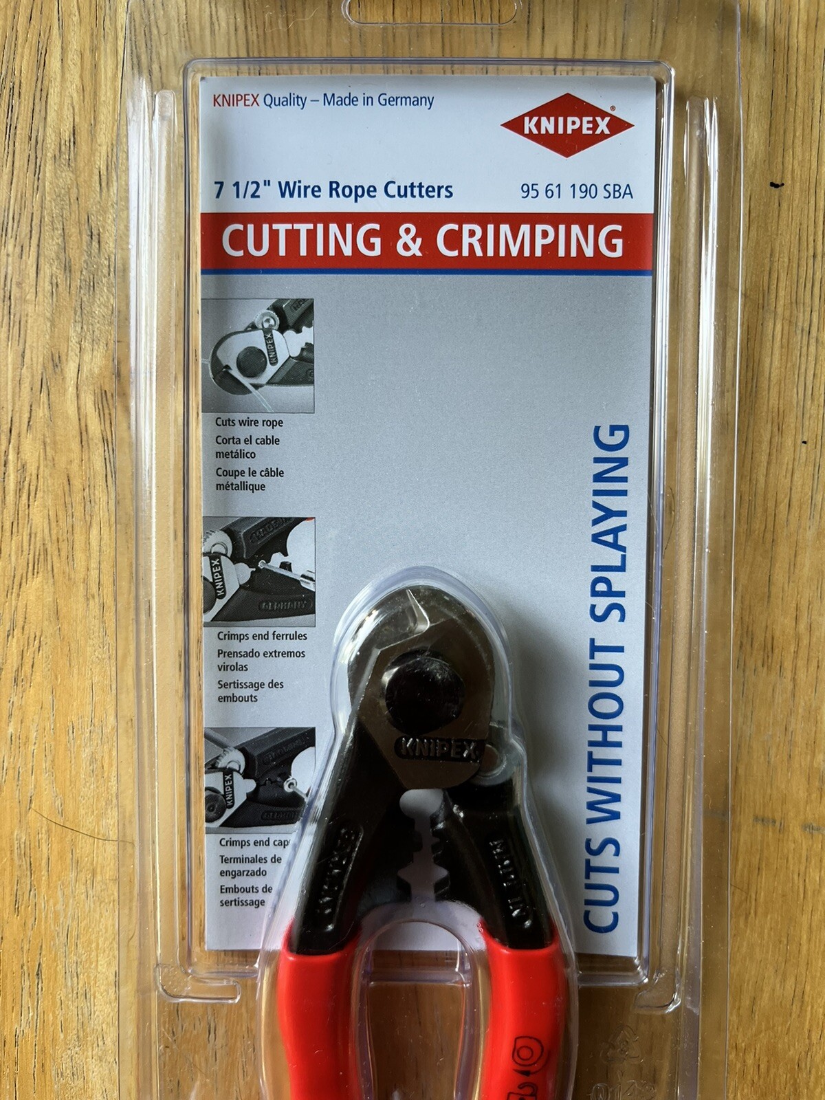 Knipex 7 1/2 Wire Rope Cutter 9561190 Piano Crimper Highest Quality