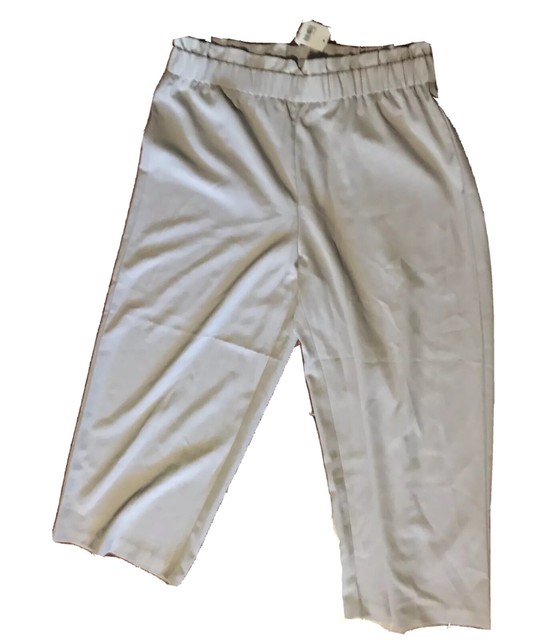 New C. Est 1946 Pants Trousers Beige Stone Ruffle Elastic Waist Sz L NWT RN37080 | eBay