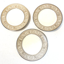 3 Franciscan Masterpiece China Platinum Renaissance Bread Plates 6" Round