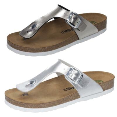 DR.BRINKMANN Sandale Pantolette Zehentrenner Lederfussbett 701395 gold o.silber
