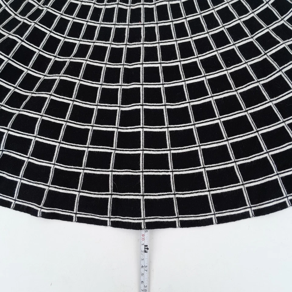 Falda CYNTHIA ROWLEY Pequeña Negra Hasta la Rodilla Cuadros Cintura Elástica Foto 3 de 4