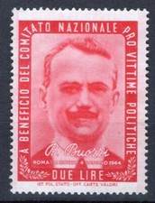 MARCA DA BOLLO 1946 PRO VITTIME POLITICHE 2 LIRE BUOZZI SENZA GOMMA