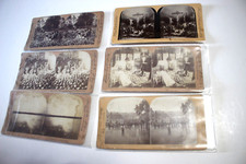 KEYSTONE VIEW STEREOSCOPIC 6 VINTAGE PHOTOGRAPHS  MOST BLACK & WHITE 7"X 3.5"