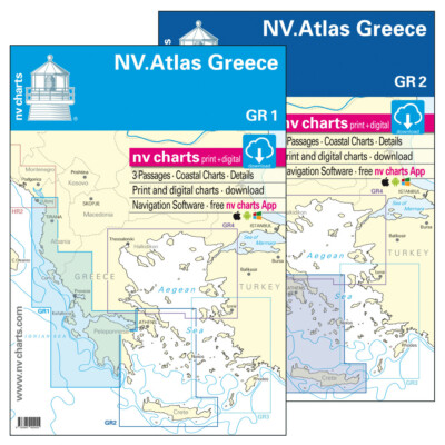 NV Sportbootkarten Griechenland # Seekarte Papier CD Mittelmeer Greece - GR 1 2