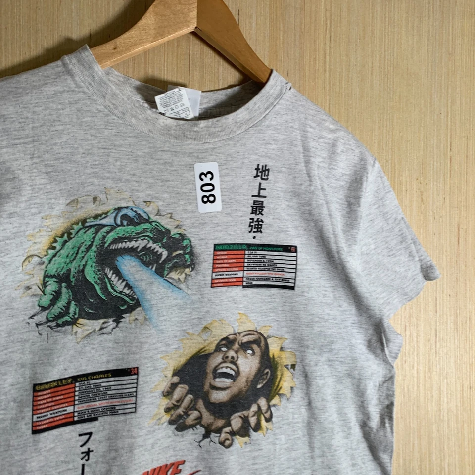 Camisa De Colección Nike Charles Barkley Juvenil Talla Grande Gris Manga Corta Niño Años 80 Foto 3 de 4