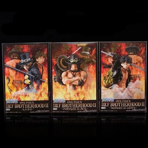 Action Figure One Piece Rufy Ace Sabo 14-17cm STATUA DA COLLEZIONE Anime - Foto 6 di 7