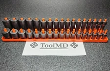 Snap-on Tools USA NEW 34pc 1/2" Drv. Metric Deep & Shallow 6pt Impact Socket Set