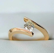 Lab-Created 2.60 Ct Round Cut White Diamond Engagement Ring 14K Yellow Gold FN