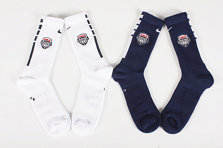 Nike NBA Elite Quick Socks  - Team USA White and Navy - Mid & Full Length