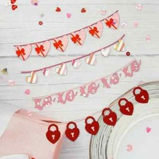 Valentine's Day Garlands Hearts XOXO Metal Cutting Dies Scrapbooking Card Craft