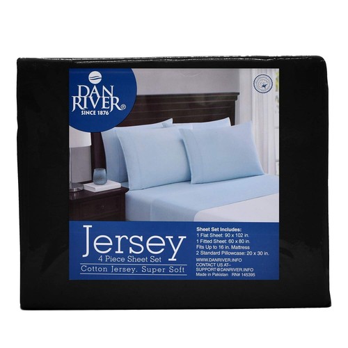 DAN RIVER Queen Jersey Sheet Set|Luxury Heather 100% Cotton Bed Sheets|T-Shir... - 第 7/8 張圖片