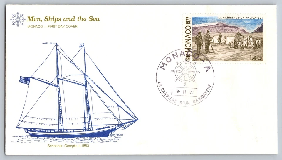 8 Monaco FDC Ships and the Sea 1977 Sailing Theme Lot Illustrated Covers Naval - Image 3 of 4