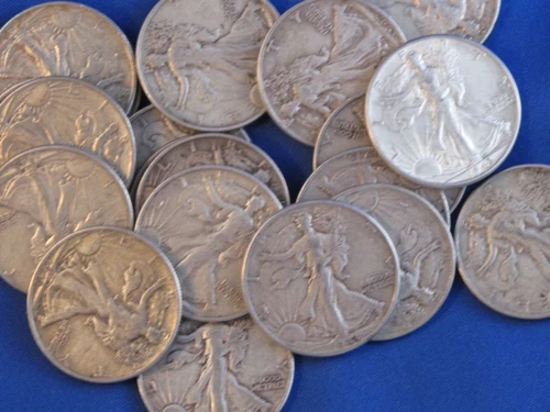 1943-P Liberty Walking Half Dollar VF-XF+ Roll Of 20  E0316