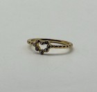 Gold Tone Heart Ring Clear Stones Size L Ladies Dress Stacking Ring