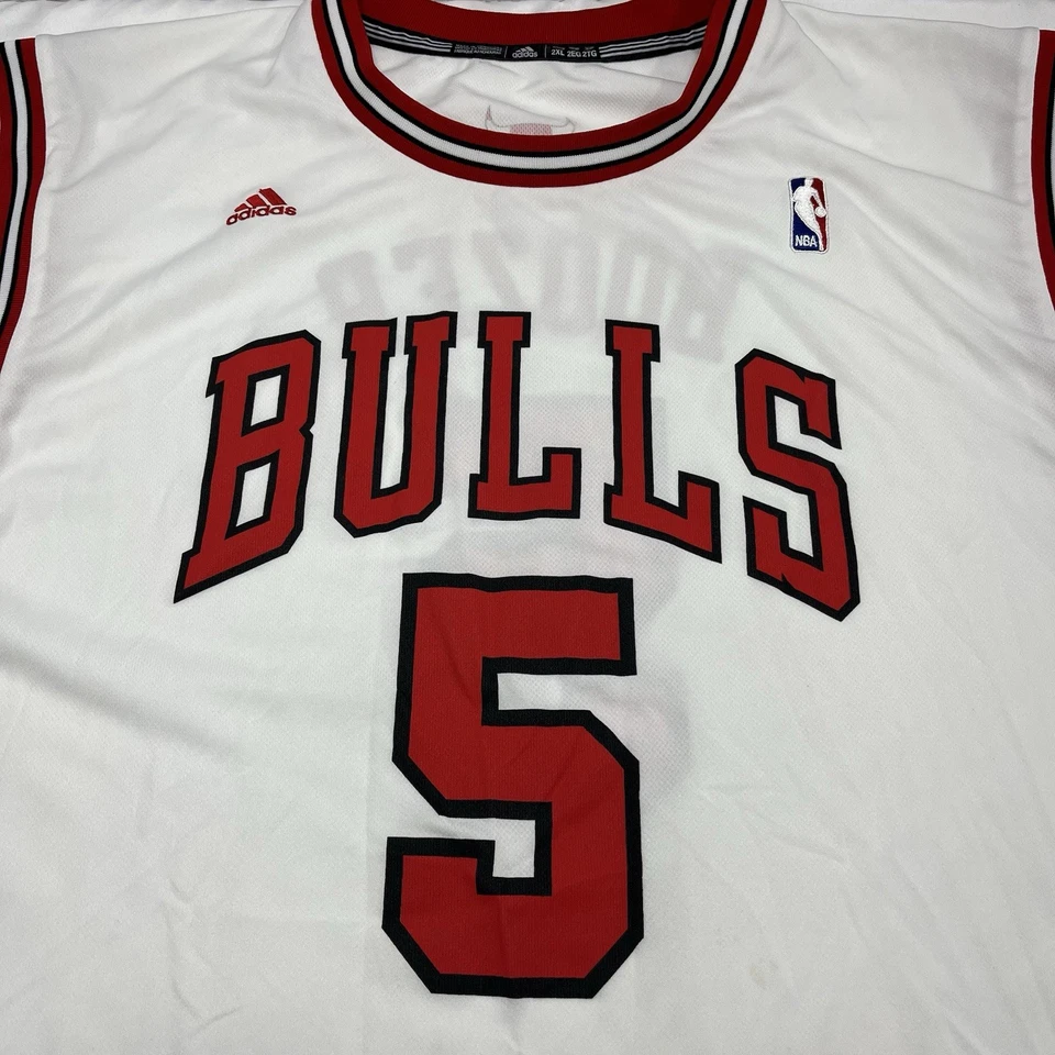 Adidas Chicago Bulls Carlos Boozer #5 Jersey Mens XXL NBA Basketball White - Image 4 of 4