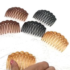 6 pcs French Twist Hair Combs - 75mm Plain Side Combs with Secure Grip Women