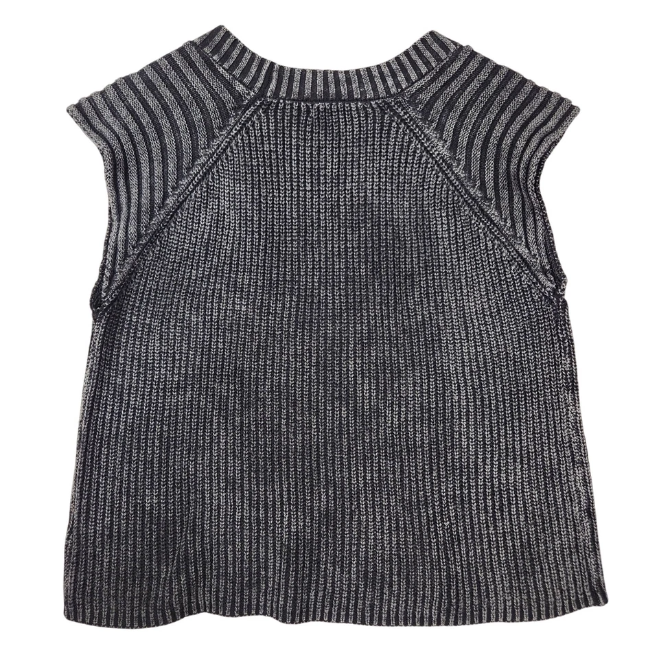 Shop Stevie Suéter Chaleco Para Mujer’s M Mineral Lavado Carbón Algodón Tejido Chaleco Usado en Excelente Condición Foto 3 de 4
