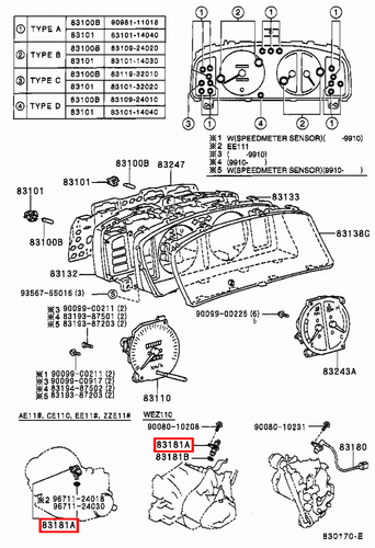 Genuine Fortuner KUN61 KUN60 KUN51 KUN50 2KD 1KD Speed Speedometer Sensor - Picture 13 of 20