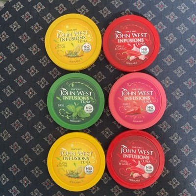 6 x John West Blechdosendeckel