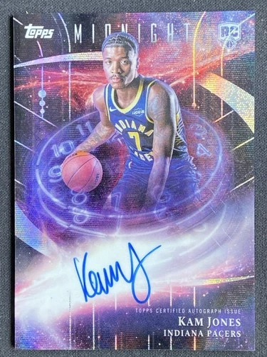 Kam Jones 2025-26 Topps Midnight Stroke of Midnight Moon Beam Auto RC #SMR-KJ