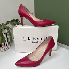 Designer LK Bennett  Fuschia Pink FLORET Leather Mid Heel Court Shoe UK5 RRP£195
