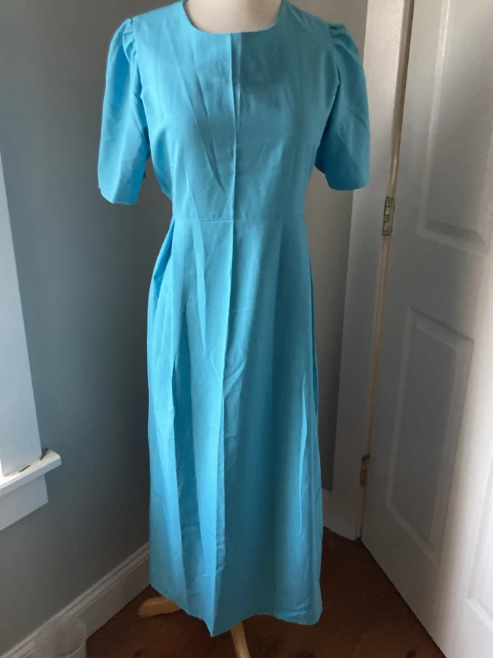 S Handmade Blue Handmaid’s Tale Wife Authentic Amish Long Pleated Dress costume - Image 3 of 4