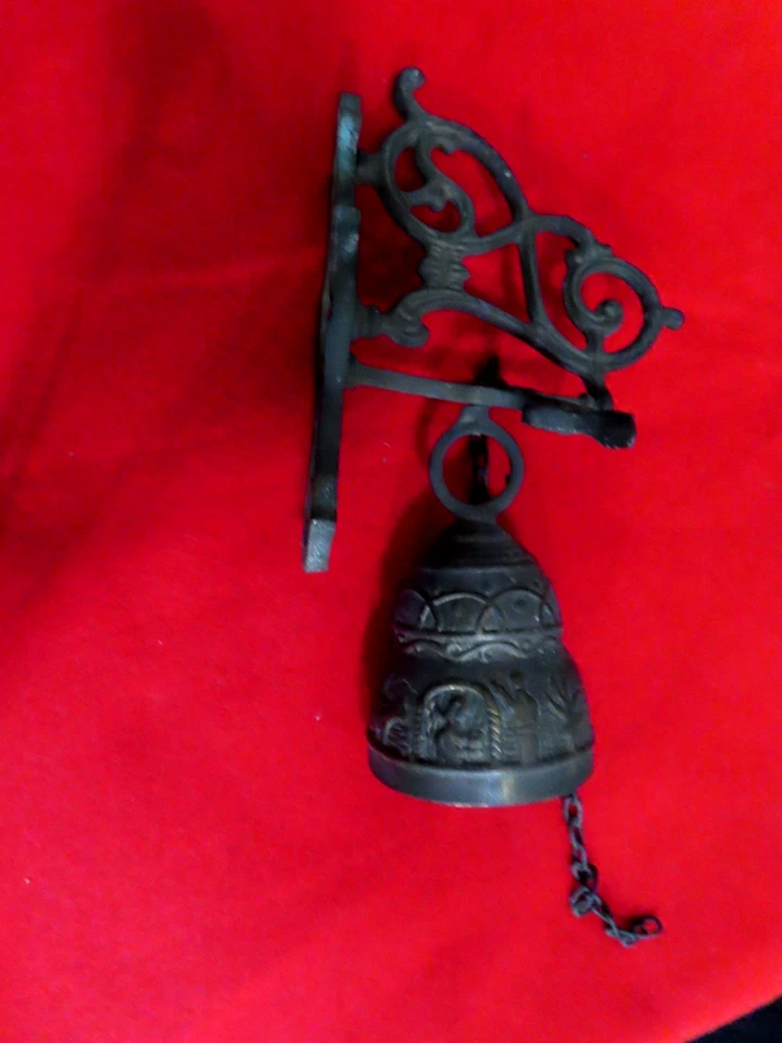 Vintage Victorian Style Mechanical Brass doorbell L10.25 - Image 2 of 4