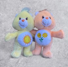 Vintage 2002 Care Bears Cuddle Sunshine And Flower Huggable Plush
