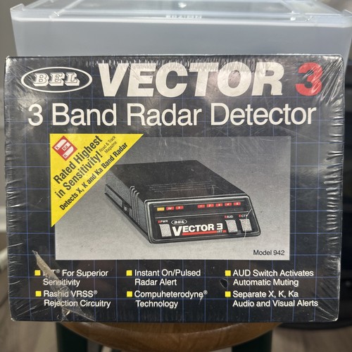 Bel Vector 3 Model 942 3 Band Radar Detector USA MADE NEW SEALED RARE NOS - Picture 1 of 4