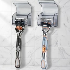 2 Pack Razor Holder No Drill Bathroom Shower Storage Organizer Wall Mount