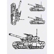 4 x 'Army Tank' Temporary Tattoos / Transfers TO00033753 
