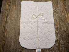 Vintage 70s Baby Quilt Bunting Zipper SLEEP SACK Sleeping Bag Satin Trim Blanket