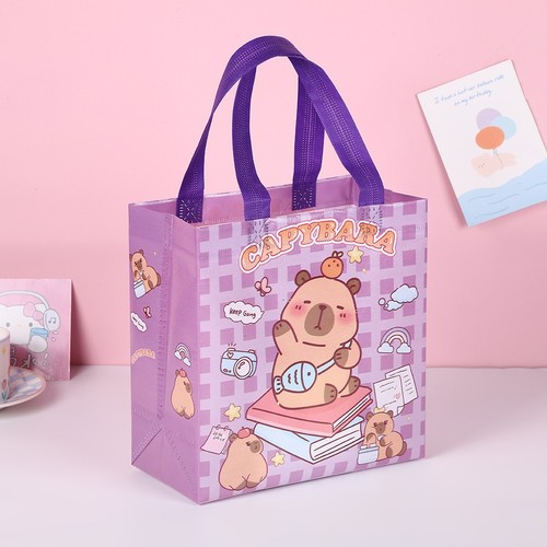 Non-woven Gift Packaging Cartoon Handbag Cute Capybara Tote Bags - Picture 10 of 11