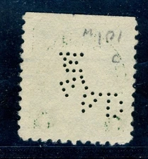 US Perfins, MEAD, M101, rated C