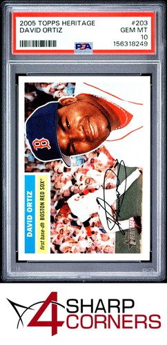2005 TOPPS HERITAGE #203 DAVID ORTIZ RED SOX HOF PSA 10
