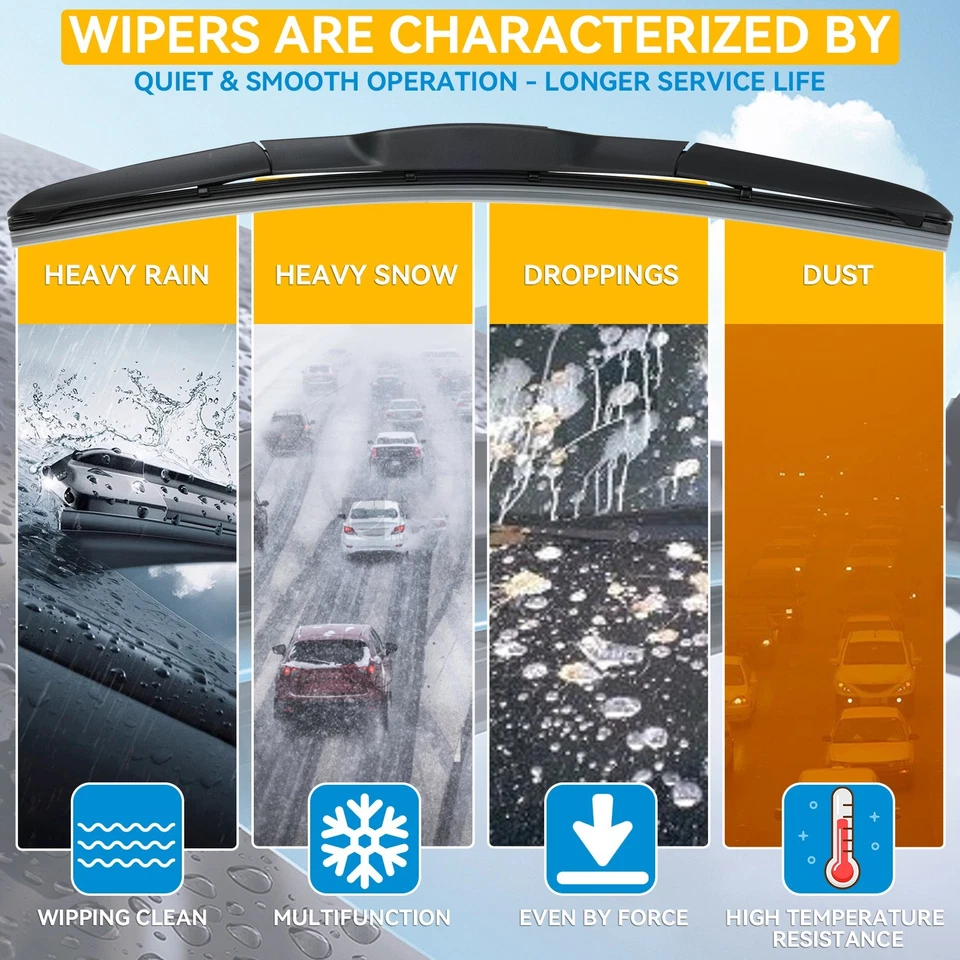 Комплект из 2 лопастей стеклоочистителя переднего лобового стекла для Lexus RX450H RX350 2007-2015 26 дюймов 22 дюйма - Изображение 3 из 4