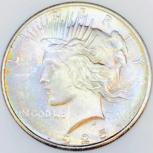 1925 PEACE DOLLAR! MS+++! RAINBOW TONER! BEAUTIFUL COLOR! MUST HAVE! NR #G3510