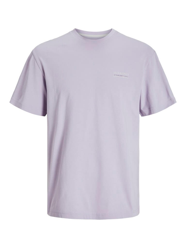 Jack & Jones 1 Pack JJSUMMER VIBES Crew Neck 100% Cotton T-Shirt - Lavender